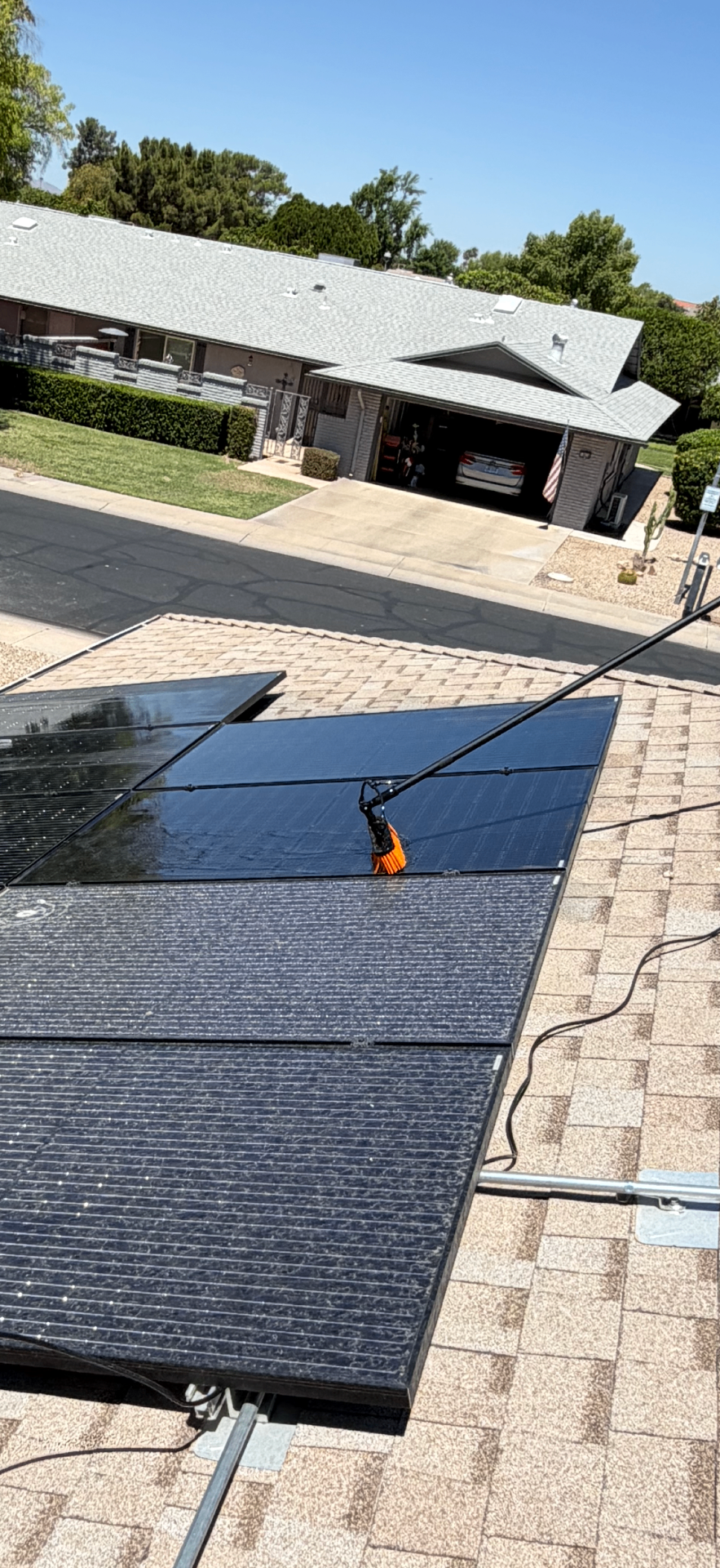 Clean solar panels on Arizona rooftop