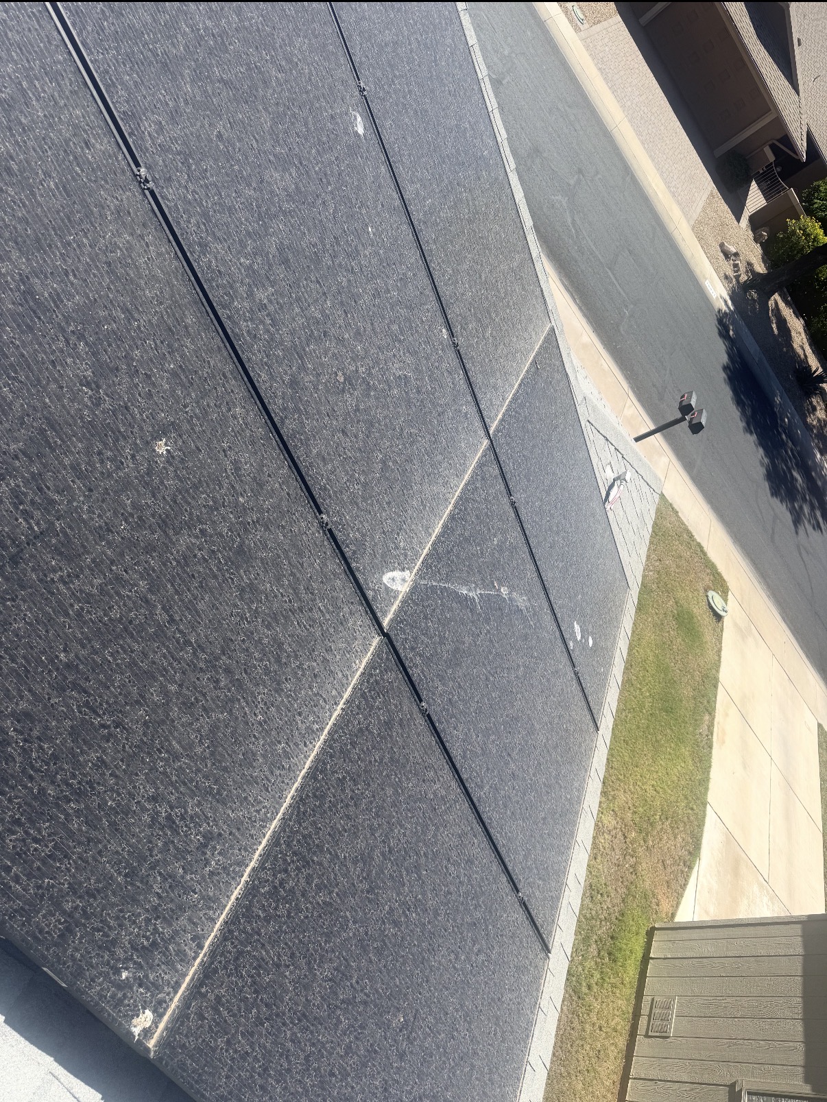 Dirty solar panels before cleaning